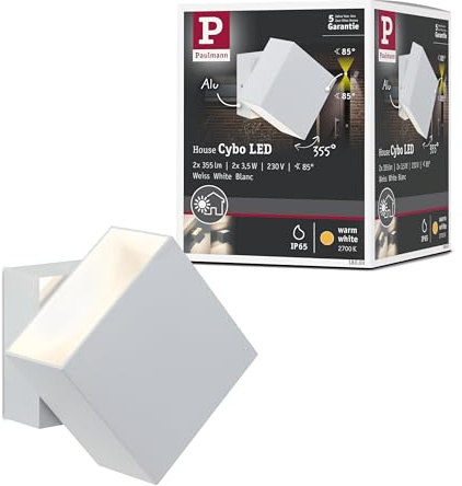 Paulmann Wandaufbauleuchte LED Cybo eckig 2x3W weiß 100x100mm