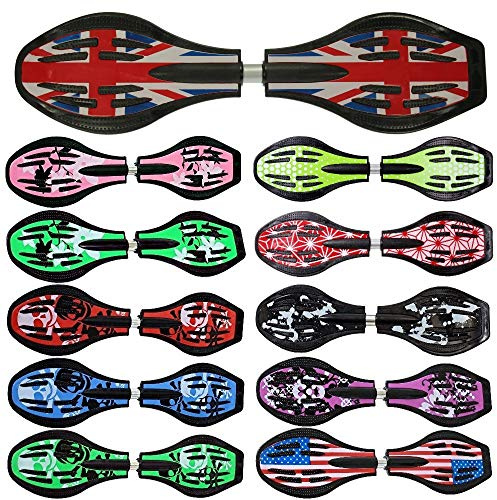 FunTomia Waveboard con LED Ruote - Cuscinetti: MACH1 2RS ABEC-11 - Carico Massimo: 120 kg (Inghilterra - Ruote con LED)