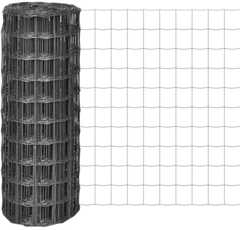 vidaXL Malla Euro Fence Gris 25x1,2 m 100x100 mm Valla Cerca Verja Alambrada