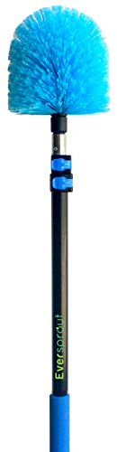 EVERSPROUT 5-to-12 Foot Cobweb Duster and Extension-Pole Combo (20 Foot Reach, Soft Bristles) | Hand Packaged | Lightweight, 3-Stage Aluminum Pole | Indoor & Outdoor Use Brush Attachment