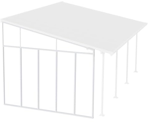 Palram Canopia Seitenwand - Kompatibel Mit Allen Terrassenüberdachungen Mit 4 Meter Tiefe, Weiß