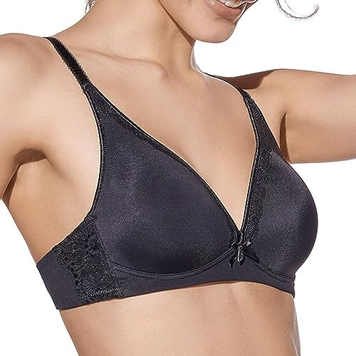 Selene - Adriana Sujetador Sra Triangular Relleno Sin Aros con Adorno Encaje. Realizado en Microfibra Color: Negro Talla: 105
