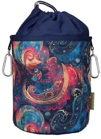 trendfinding Bolsa portátil para pinzas de la ropa, 18 x 31 cm, 100% algodón, con cordón y mosquetones, bolsa de almacenamiento para el hogar, jardín y camping