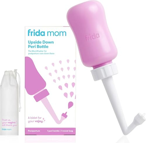 Frida Mom Upside Down Peri-Flasche für die postpartale Pflege | Tragbares Bidet Dammreinigung und Erholung für frischgebackene Mütter, das Original Fridababy MomWasher
