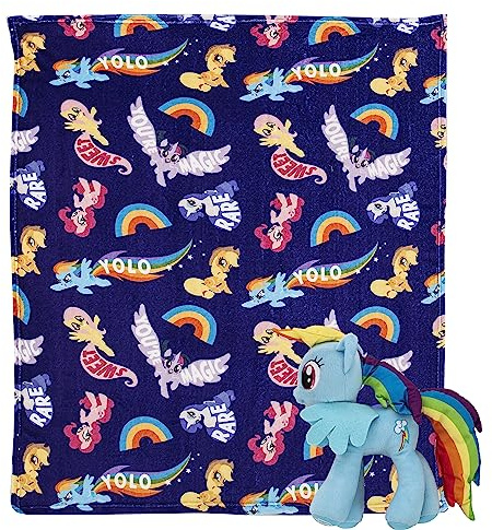 Northwest Character Hugger Pillow & Silk Touch Throw Blanket Set, Polyester, My Little Pony-Cute Rainbow Dash, 40 X 50