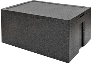 METRO Professional Thermobox Maxi 210, Transportbox aus EPP Polypropylen mit Fassungsvermögen 55,8 L, stapelbar für Temperaturbereich: -40 bis 120 °C, schwarz, ideal für Transport, Catering und Events