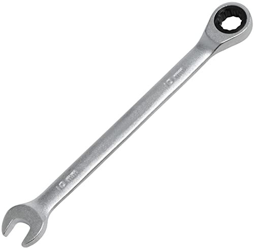 AERZETIX - C64783 - Llave combinada plana métrica 10x159mm a llave de trinquete - horquilla y anillo/ojo 12 lados - manija recta - en acero CR-V - color plata - apriete/montaje/aflojamiento