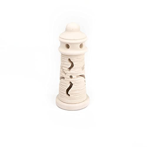 Mangiafumo, Porta Candela Lumino Faro Decorazione bomboniera in Pietra Leccese salentina 6,5xH17,3 cm