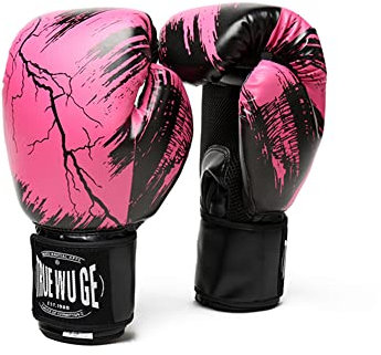 Boxhandschuhe, Trainingshandschuhe für Damen und Herren, professionelle Kampfhandschuhe für Erwachsene, Handgelenkschutz, Rosa, 340 g (340 g)
