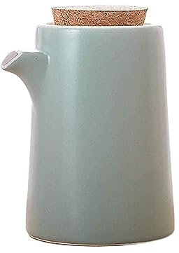 Dosificador de Aceite y Vinagre Dispensador de Aceite y Vinagre,Aceitera Cerámica,(300 ML),Botella de Sobremesa -Vinagrera o Salsa de Soja-Cerámica(Rosa) Decoración de la cocina de la casa de campo (