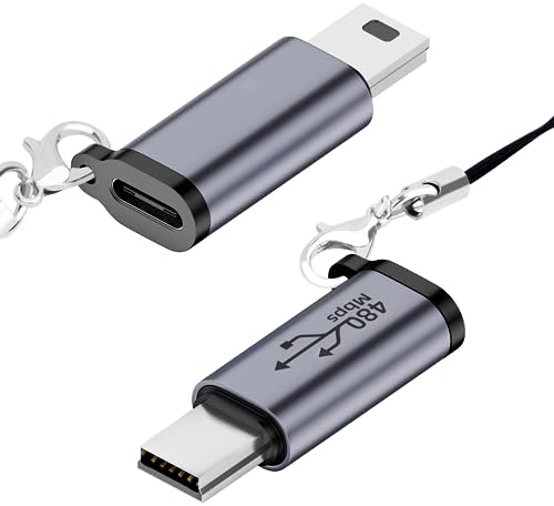 Seminer USB C zu Mini USB Adapter (2er Pack), Typ-C Buchse zu Mini USB | Stecker Konvertieren, USB Mini zu USB C Adapter Kompatibel mit Digitalkameras, Computer, GPS