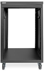 DIGITUS Universal 19-Zoll Equipment Rack - 16HE - unmontiert - Audio-Video-Zubehör - Audio-Rack - Traglast 136 kg - mit Rollen - schwarz