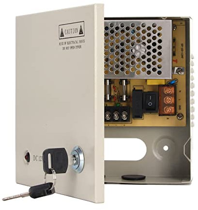 EVTSCan 12V DC 4 Channels CCTV Power Supply Box Unit, Wall Mounted Outdoor Waterproof Power Distribution Box with Fuses, for Security Surveillance Cameras