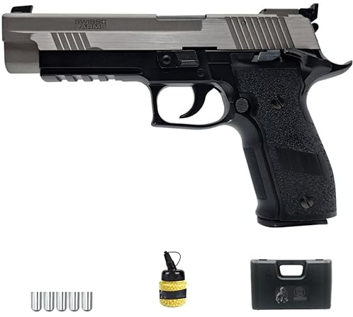 Swiss Arms Navy Pistol Airline Duotone CO2 (6mm) | Pistola Airsoft (pallini in PVC). Arma a Co2 calibro 6mm + caricatore 0,12g + 5 bombolette di Co2 + valigetta (Potenza: 0,9 joule)