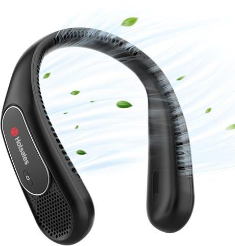 Hotsales Ventilador de cuello, manos libres, sin aspas, portátil, recargable, 6000 mAh, funciona con pilas, ventilador personal portátil, ventilador de cuello de enfriamiento, 3 velocidades, sin