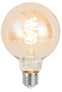 Qazqa - Industrie I Vintage I Smarte Hängelampe I Pendellampe I Pendelleuchte dunkelgrau mit Holz 47 cm inkl. WiFi G95 - Arthur Dimmer I Dimmbar I Wohnzimmer I Schlafzimmer - Rund - LED geeignet E27
