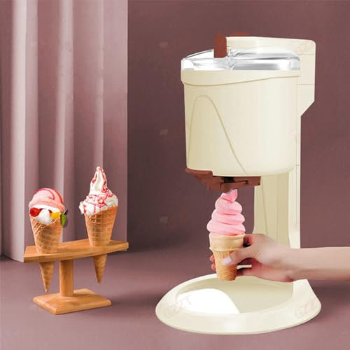 FJYAWEN Gelatiera per Servizio Morbido Distributore di Gelato semiautomatico con Pala di miscelazione Macchina per gelatiera Facile da Pulire