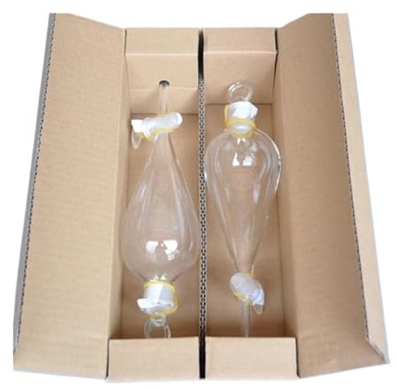 ZGHSWM 2 unids/Pack 125mL Embudo Separador de Vidrio con tapón de Vidrio Tornillo Grifo Embudo separatorio cristalería de Laboratorio