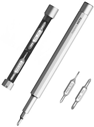 HOTO Feinmechaniker Schraubendreher und Ewiger Bleistift 2-in-1, Mini Schraubenzieher Set, Magnetisch Präzisions-schraubendreher Reparatur Werkzeug Kit für Handy/PC/Brille/Uhr/Spielekonsole/Tablet