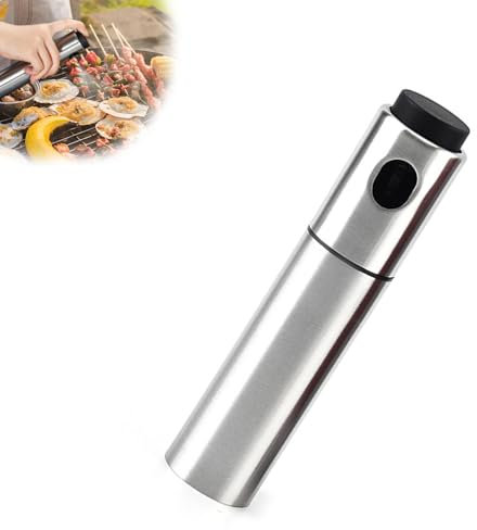 KINHARD Spruzzino per Olio, Acciaio Inossidabile Nebulizzatore Olio, 100 ml Dosatore Olio Spray, Spray per Olio da Cucina, per Cucinare, Grigliare, Cuocere al Forno