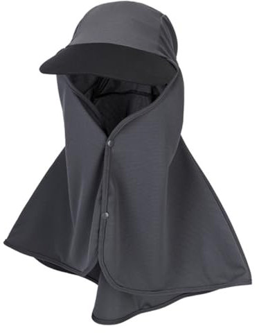Holibanna Bonnet Couvre-Nuque équipement d'équitation sécurité Casquette de pêche au Soleil Bonnet de pêche Anti visière moustiquaire Visiere de Chapeau de Soleil Dark Grey