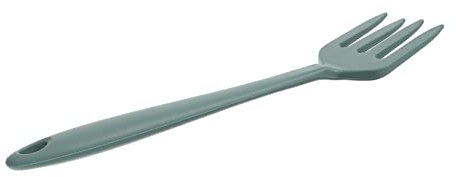 OFFSCH Tenedor De Silicona Para Cocinar Fideos Resistente Al Calor Con Mango Ergonómico Antideslizante Para Cocina Doméstica y Ensaladas Reutilizable y Seguro Color Verde Oscuro Mediano