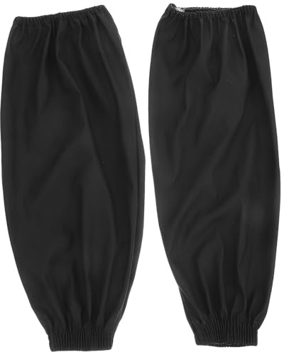 DOITOOL 1 Pair Waterproof Oversleeves, Oilproof Arm Sleeves PU Oversleeves Protector with Elastic Cuffs for Cleaning Dish Washing Gardening - Black