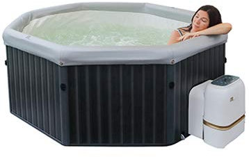 MSpa Whirlpool Tuscany - Piscina Hinchable para 6 Personas, 193 x 193 x 73 cm, 138 chorros de Masaje en 3 intensidades, desinfección UVC y ozono, diseño Elegante, Uso Durante Todo el año, Interior y