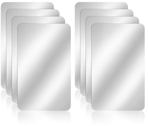 8 Stück Kleine Spiegel, 10x16 Cm Acryl Spiegel, Bruchsicher Spiegelfliesen, Quadratische Kunststoff Mirror Zum Basteln, Mini Flexible Mirror Für Diy Wand Deko Badezimmer Handwerkskunst Schrank