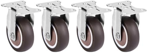 Ruote universali in gomma TPE, 4 pezzi 2 pollici Ruote di ricambio in gomma ruote mobili silenziose sedia smorzatore rimovibile fisso Rotelle Mobili per le sedie, carrelli, armadietti