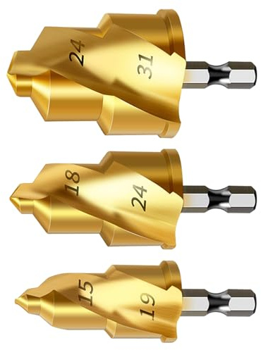3 Stück Sechskant-Griff Hebebohrer Wasserrohr Holzbearbeitung Reibahle Fasen Stufenbohrer 20/25/32 mm Handwerkzeug