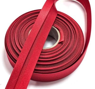 Satin- Schrägband vorgefalzt 40/20mm rot 10m