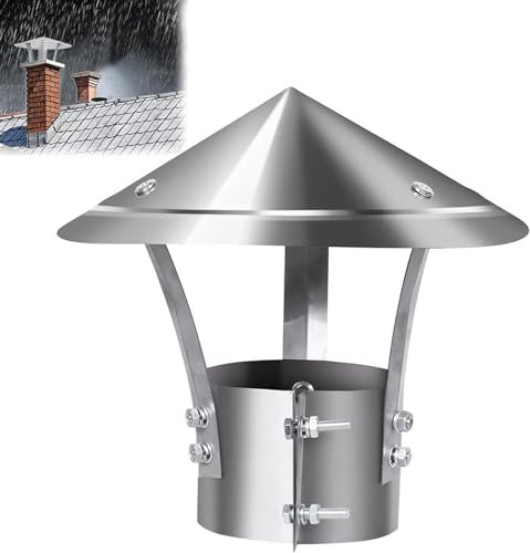 Kaminhaube aus Edelstahl - Wetterfeste Regenkappe für Holzofen, Kamin & Rauchrohr - Schützt vor Regen, Schnee, Schmutz & Tieren