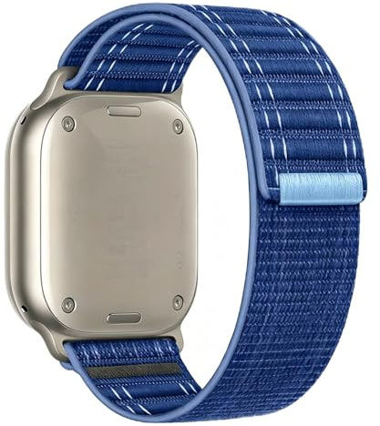 Kompatibel med Apple Watch Armband 42mm 41mm 40mm 38mm Ladies, Flätat Nylon klockarmband med kardborreband för iWatch Series 11 10 9 8 7 6 5 4 3 SE 3/2, Sportband i tyg för Iphone Watch Lake Blue