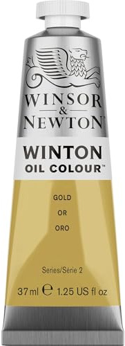 Winsor & Newton 1414283 Winton Ölfarbe - Gold - 37 ml Tube, hochwertige feine Ölfarbe, lichtbeständig, hohe Deckkraft & pigmentreich