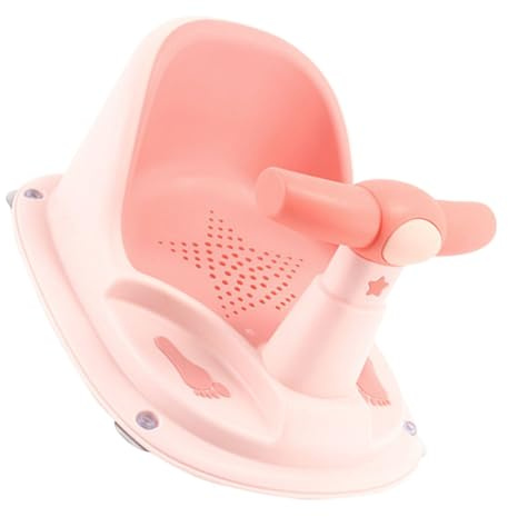 Siège de Bain pour Bébé Rose en Pp et Tpe, Portable pour Tout-petit | Usage Maison et Appartement, Expérience de Bain Sûre, Format Compact pour Garçon et Filles
