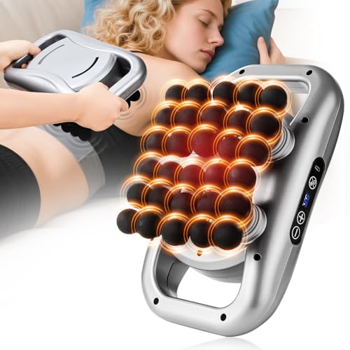 30-Kopf-Massagepistole, Elektrisches Muskelmassagegerät mit Rotlicht | 9 Modi und 9 Stufen Massagegerät, Intelligentes Display, Wiederaufladbares Handmassagegerät für Muskeln