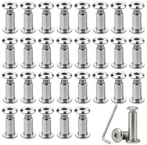 30 Pièces Vis de Connexion M4 × 16 mm, Pour Connecter des Meubles, Armoires