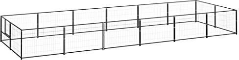 Welpenlaufstall Gehege für Kleintiere,Hundezwinger Schwarz 12 m² Stahl für Kleine, und Mittlere Hunde