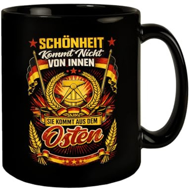 DDR - Schönheit kommt aus dem Osten Tasse Nostalgie-Tasse mit humorvollem Spruch