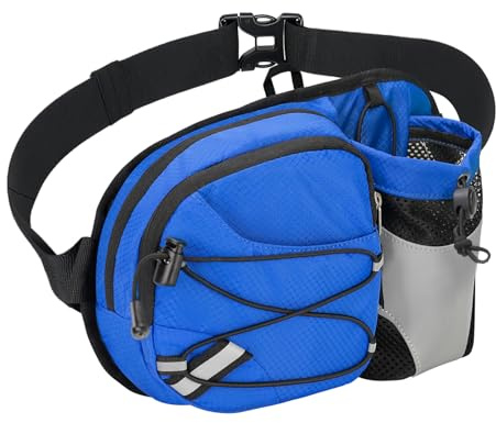 Dosurer Gürteltasche mit Flaschenhalter Bauchtasche Trinkgürtel Gurt Verstellt Hüfttasche für Running Wandern Reise Camping Hundetraining für Damen und Herren