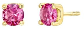 Tolldek Ohrstecker 18 Karat Gold, Rose 0.1ct Rubin Klassiker Ohrstecker Damen Rundschliff, Au 750 Ohrringe Jugendstil Echt Gold Schmuck