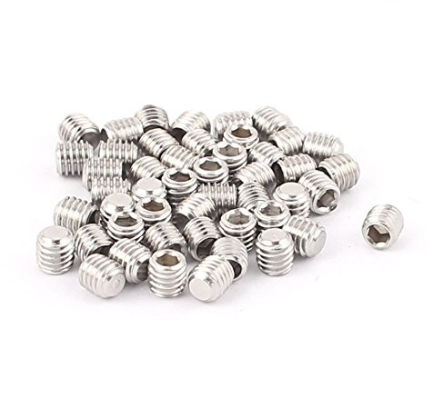 sourcing map Edelstahl M5x5 mm Innensechskant Madenschrauben 50 Stück | Muttern Befestigungselemente