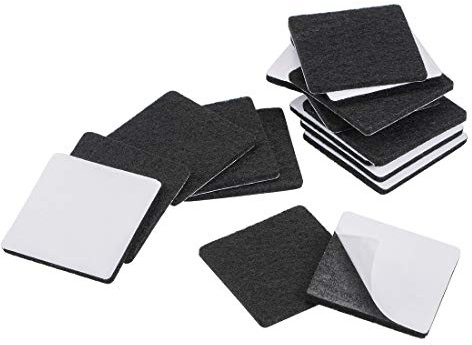 sourcing map Furniture Pads Adhesive Felt Pads 40mm x 40mm Square 3mm Thick Black 36Pcs