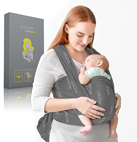 COCOON® Baby Tragetuch – Babytragetuch für Früh- & Neugeborene - bis zu 15kg [0-18] Monate – Babytragetuch inkl. Bindeanleitung – Weiche & atmungsaktive Baumwolle – Einheitsgröße