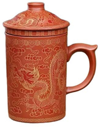 Tasse Reisebecher Handgemachte Yixing Handgemalte Drachen Schönheit Lila Ton Teebecher Mit Deckel Und Infuser Büro Teetasse Keramik Wasserbecher Trinkgeschirr