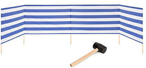 Garronda Strand Windschutz Sichtschutz 5m lang Plus Gummihammer GAEX001 (Streifen, 5 m)