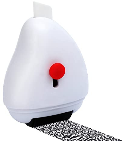 Belioncry Identity Theft Protection Roller Stamp 2.0 Generation with Ceramic Box Opener Block Address and Protect Your Privacy Information Self-Inking Roller Stamp （White, Normal