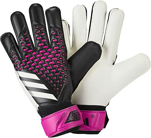 adidas Unisex Goalkeeper Gloves (W/O Fingersave) Predator Training Goalkeeper Gloves, Black/White/Team Shock Pink, HN5587, 9
