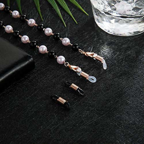 Brillenkette Schicke Perlen-Brillenkette Für Damen Sonnenbrillenketten Lanyards Umhängeband Seil Lesebrillen-Schnurhalter D-Rosegold